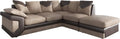 Large L-Shaped Corner Sofa in Jumbo Cord Fabric with Foam-Filled Seats Beige Brown Right Hand