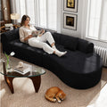 315cm Modular Boneless Corner Sofa in Black Corduroy with Memory Foam Cushions and No Assembly Required